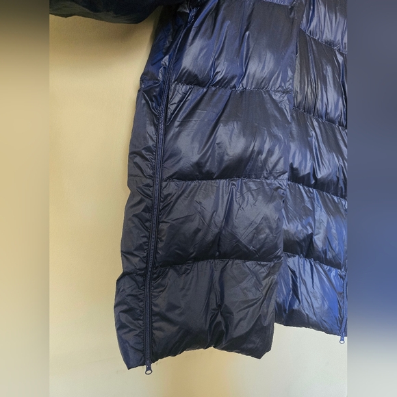 Fabletics Quilted Long Puffer Jacket Blue XL - Picture 4 of 10